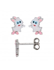 Boucles d'oreilles puces lapin sauteur en argent rhodié 3131785 Suzette et Benjamin 28,00 €