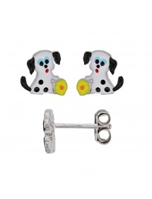 Orecchini cane bianco e nero con sfera in argento rodiato giallo 3131789 Suzette et Benjamin 20,00 €