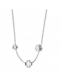 Children's necklace decorated with three clovers in rhodium silver 31710578 Suzette et Benjamin 62,00 €