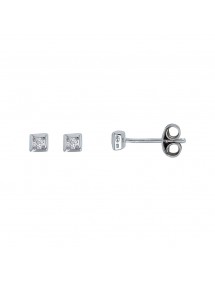 Earrings square bullets enclosed crimped zirconium oxide 313316 Laval 1878 28,00 €