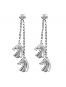 Boucles d'oreilles pendantes motifs tête de cheval en argent rhodié 3131059 Laval 1878 39,90 €