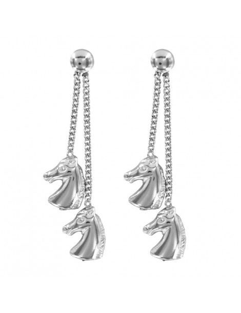 Boucles d'oreilles pendantes motifs tête de cheval en argent rhodié 3131059 Laval 1878 39,90 €