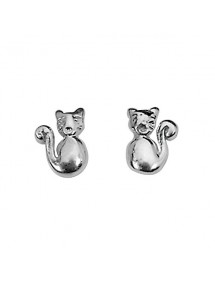 Boucles d'oreilles puces en forme de chat en argent massif 3130681 Laval 1878 19,00 €