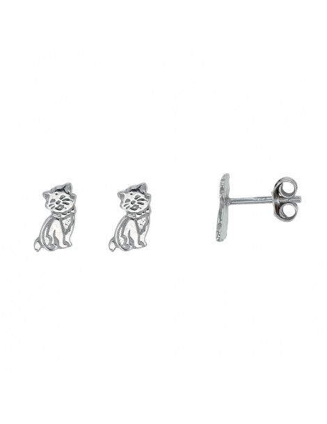 Boucles d'oreilles puces argent massif en forme de chat assis 3131597 Laval 1878 26,90 €