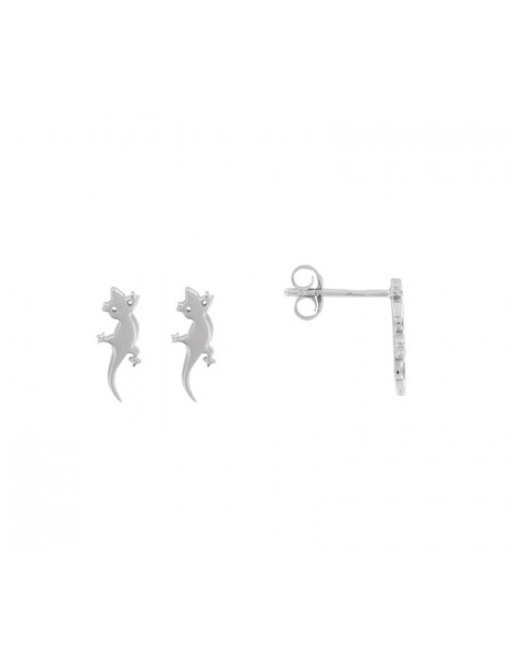 Earrings model salamander rhodium silver