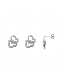 Boucles d'oreilles cœurs entrelacés argent et oxydes de zirconium 3131612 Laval 1878 46,00 €