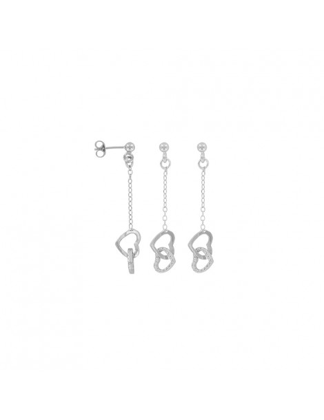 Boucles d'oreilles 2 cœurs entrelacés argent et oxydes de zirconium 3131286 Laval 1878 58,00 €