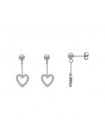 Orecchini cuore di ossidi di zirconio e argento rodiato 3131616 Laval 1878 39,90 €