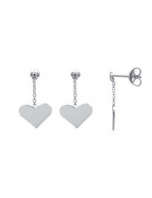 Boucles d'oreilles pendantes cœurs en argent rhodié 3131624 Laval 1878 24,00 €