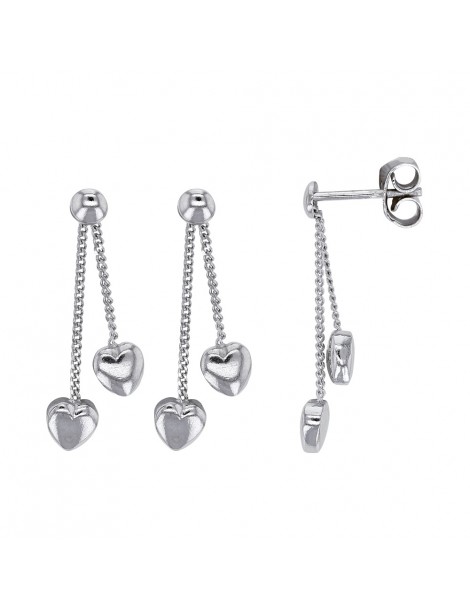 Boucles d'oreilles double cœurs arrondis en argent rhodié 3130705 Laval 1878 36,00 €