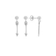 Boucles d'oreilles flèche en argent rhodié