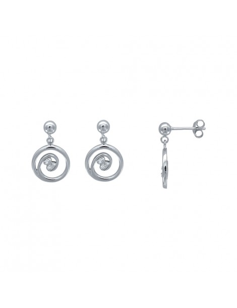 Orecchini con spirale centrale in ossido di zirconio e argento rodiato 3131614 Laval 1878 49,90 €