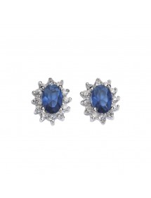 Boucles d'oreilles empierrés avec oxyde de zirconium teinté bleu 3130907 Laval 1878 49,90 €