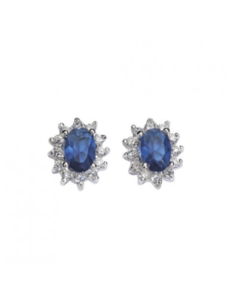 Boucles d'oreilles empierrés avec oxyde de zirconium teinté bleu 3130907 Laval 1878 49,90 €