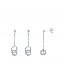 Pendants 2 cercles en argent rhodié et oxydes de zirconium 3131615 Laval 1878 39,90 €