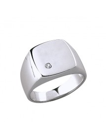 Rhodium silver signet ring with zirconium oxide 3110009 Laval 1878 84,00 €