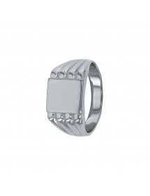 Anillo de sello cuadrado en plata rodiada 311443 Laval 1878 89,00 €