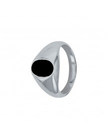 Anillo de plata maciza de forma oval y cubierto con ónix negro 311225 Laval 1878 66,00 €