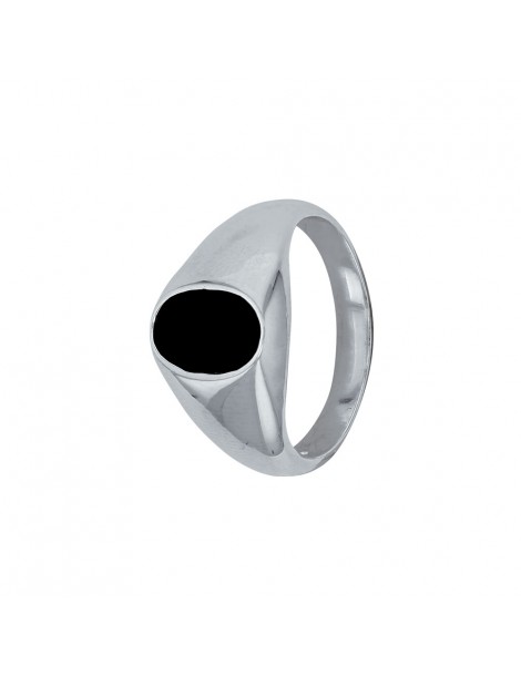 Solid silver ring oval shape and covered with black onyx 311225 Laval 1878 66,00 €