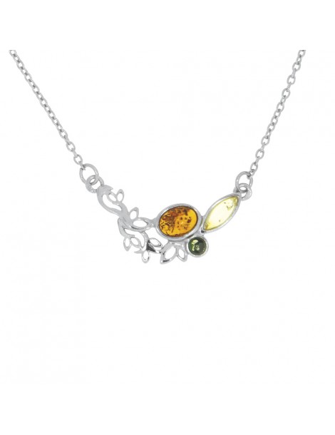 Collier ambre avec pierres de couleur citrine, cognac et verte 31710457RH Nature d'Ambre 63,90 €