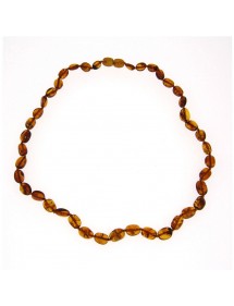 Collana di pietre ovali in ambra cognac, chiusura a vite ambra 31710473 Nature d'Ambre 56,90 €