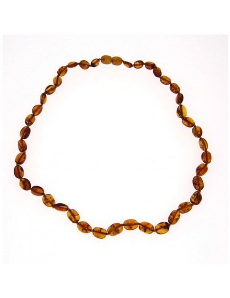 Necklace of oval stones in cognac amber, amber screw clasp 31710473 Nature d'Ambre 56,90 €