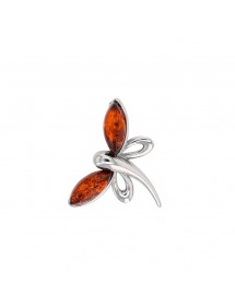 Pendentif libellule en ambre cognac et argent rhodié 31610471RH Nature d'Ambre 29,90 €