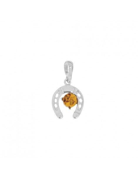 Pendentif fer à cheval en ambre miel et argent rhodié 31610421RH Nature d'Ambre 32,00 €