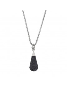 Black glitter steel drop necklace 317252N One Man Show 59,90 €