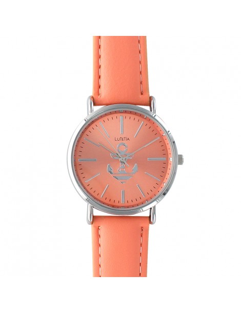 Montre Lutetia orange cadran avec ancre et bracelet en cuir 750109OR Lutetia 49,90 €