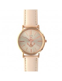 Montre Lutetia beige cadran doré rose et bracelet en cuir 750110BE Lutetia 49,90 €