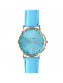 Lutetia watch with pink gold metal case and sky blue leather strap 750108BL Lutetia 35,00 €