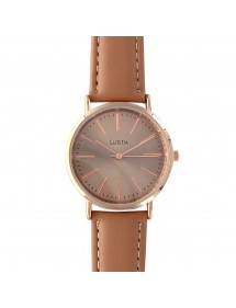 Montre Lutetia boîtier métal doré rose et bracelet en cuir marron 750108M Lutetia 35,00 €