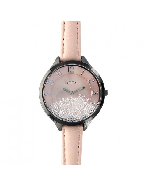 RLutetia Uhr, Metallgehäuse Strass blassrosa Lederband 750102RP Lutetia 38,00 €