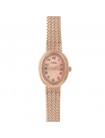 Montre Lutetia, métal doré rose, chiffres arabes et bracelet style tressé 750130DR Lutetia 79,90 €