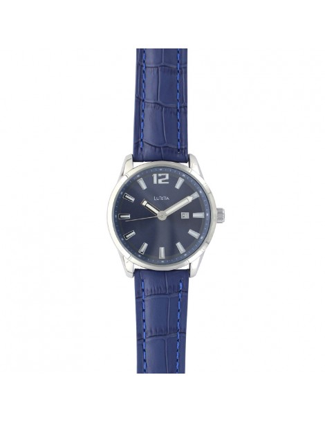 Orologio Lutetia con dat, cassa in metallo, cinturino blu in coccodrillo 750149SB Lutetia 79,90 €