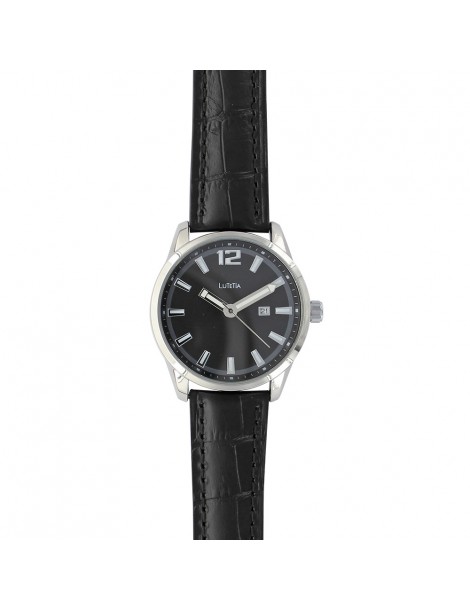 Reloj Lutetia con dato, caja de metal, correa de cocodrilo negro. 750149SN Lutetia 79,90 €