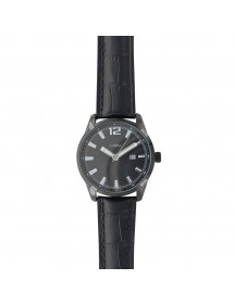 Montre Lutetia avec dato, boitier noir, bracelet noir aspect croco 750149NN Lutetia 79,90 €