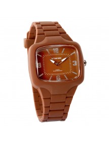 Montre One Man Show boitier rectangle, bracelet en silicone chocolat 752640CH One Man Show 29,90 €