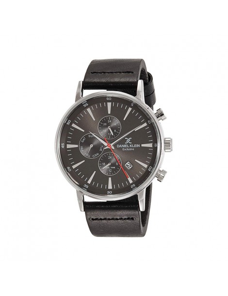 Montre homme Daniel Klein Exclusive à cadran noir, bracelet cuir noir DK11701-6 Daniel Klein 89,90 €