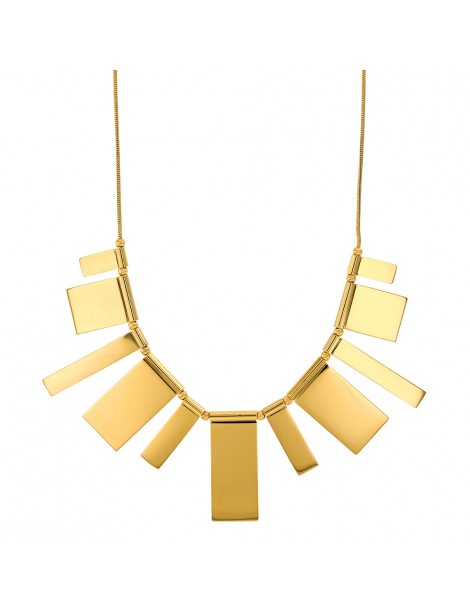 Necklace plastron shapes rectangles steel yellow 317070 One Man Show 62,00 €