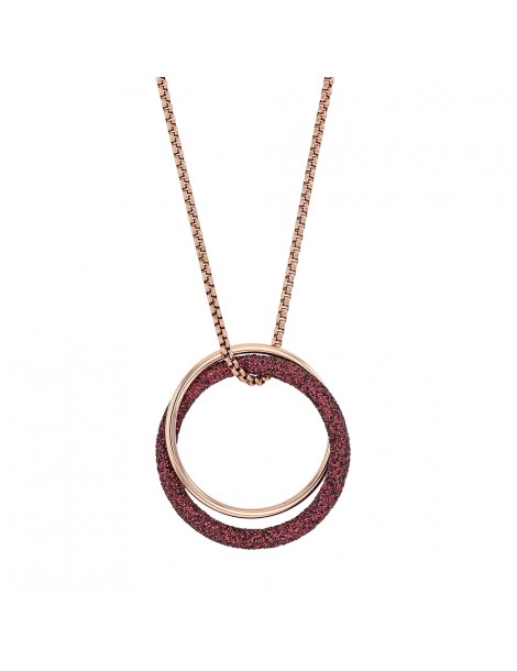 Collana in acciaio rosa con 2 anelli tra cui una prugna luccicante 317251RP One Man Show 56,00 €