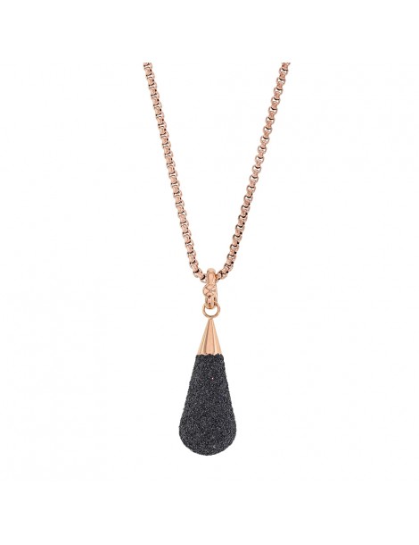 Collier goutte d'eau en acier doré rose One Man Show couvert de paillettes prune 317252RP One Man Show 59,90 €