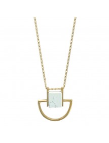 Collier acier doré One Man Show avec pierre synthétique imitation marbre 317422 One Man Show 54,00 €