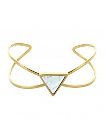 Yellow steel triangle and marble imitation stone bracelet 318375 One Man Show 29,60 €