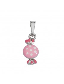 Pendentif en forme de bonbon rose en argent rhodié 3160852 Suzette et Benjamin 25,00 €