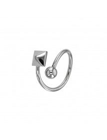 Bague spirale boule et carré en acier 311545 One Man Show 24,00 €