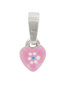 Pendant pink heart for girl rhodium silver 3161078 Suzette et Benjamin 18,00 €