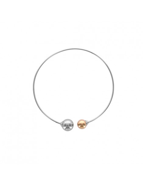 Collier rigide One Man Show avec 1 boule acier et 1 boule acier doré rose 317537 One Man Show 44,00 €