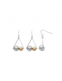 Triangle earrings 1 steel ball and 1 pink steel ball 3131590 One Man Show 36,00 €